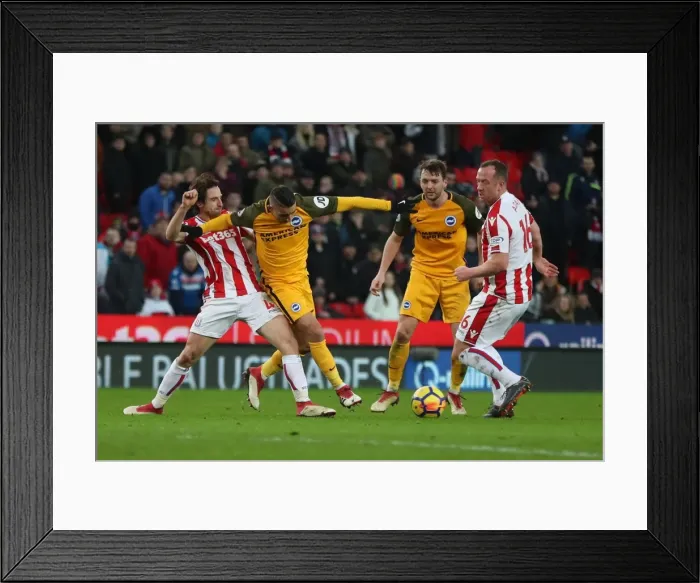 Framed Print : 10FEB18: Stoke City vs. Brighton and Hove Albion - Premier League Clash at The Bet365 Stadium Framed Print : 10FEB18: Stoke City vs. Brighton and Hove Albion - Premier League Clash at The Bet365 Stadium