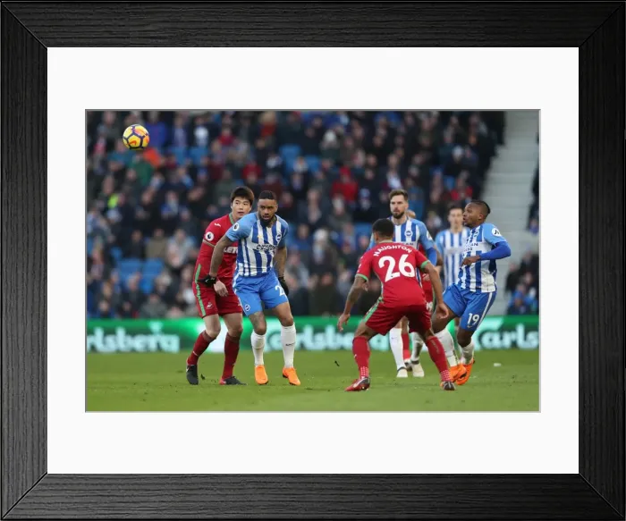 Framed Print : Brighton and Hove Albion vs Swansea City: A Premier League Clash at American Express Community Stadium (24FEB18)
