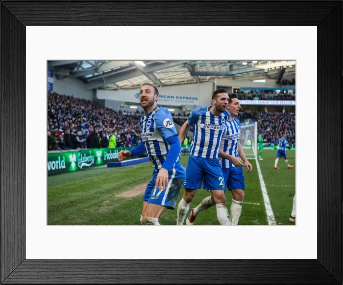 Framed Print : Brighton and Hove Albion's Glenn Murray Scores the Second Goal Against Swansea City in Premier League Match, 24th February 2018 Framed Print : Brighton and Hove Albion's Glenn Murray Scores the Second Goal Against Swansea City in Premier League Match, 24th February 2018