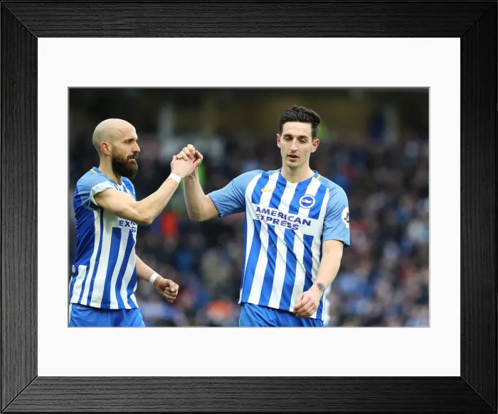 Framed Print : Brighton and Hove Albion's Bruno and Dunk Celebrate Premier League Victory Over Arsenal (04MAR18) Framed Print : Brighton and Hove Albion's Bruno and Dunk Celebrate Premier League Victory Over Arsenal (04MAR18)