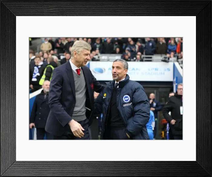 Framed Print : Battle of the Managers: Hughton vs. Wenger - Brighton & Hove Albion vs. Arsenal, Premier League, 04MAR18 Framed Print : Battle of the Managers: Hughton vs. Wenger - Brighton & Hove Albion vs. Arsenal, Premier League, 04MAR18