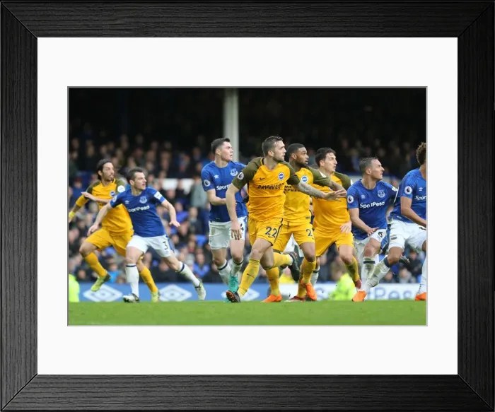Framed Print : Intense Premier League Showdown: Everton vs. Brighton and Hove Albion at Goodison Park (10MAR18)