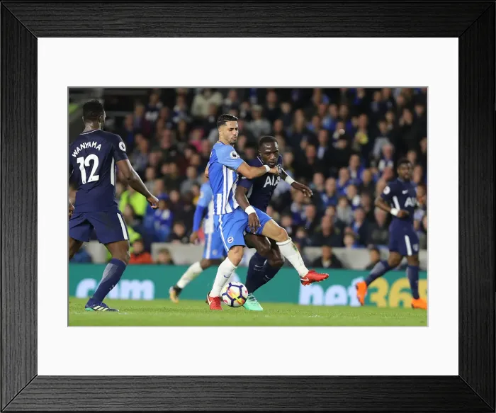 Framed Print : Kayal vs. Sissoko: Intense Midfield Battle in Brighton & Hove Albion vs. Tottenham Hotspur (17APR18)