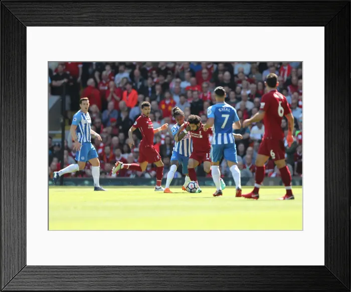 Framed Print : Liverpool vs. Brighton & Hove Albion: Intense Premier League Clash at Anfield on 13May18 Framed Print : Liverpool vs. Brighton & Hove Albion: Intense Premier League Clash at Anfield on 13May18