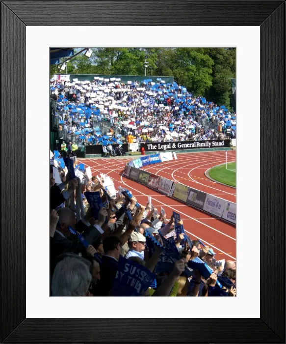 Framed Print : Brighton & Hove Albion's League 1 Survival: Thrilling Crowd Moments (02 / 05 / 09) - Brighton vs. Stockport County (Withdean Era) Framed Print : Brighton & Hove Albion's League 1 Survival: Thrilling Crowd Moments (02 / 05 / 09) - Brighton vs. Stockport County (Withdean Era)