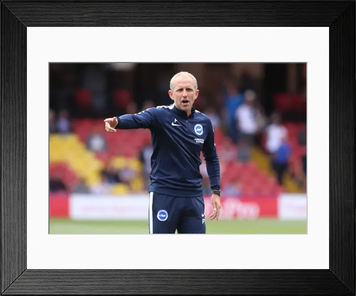 Framed Print : Paul Trollope: Brighton and Hove Albion Assistant Manager in Action at Watford Away (11AUG18) Framed Print : Paul Trollope: Brighton and Hove Albion Assistant Manager in Action at Watford Away (11AUG18)