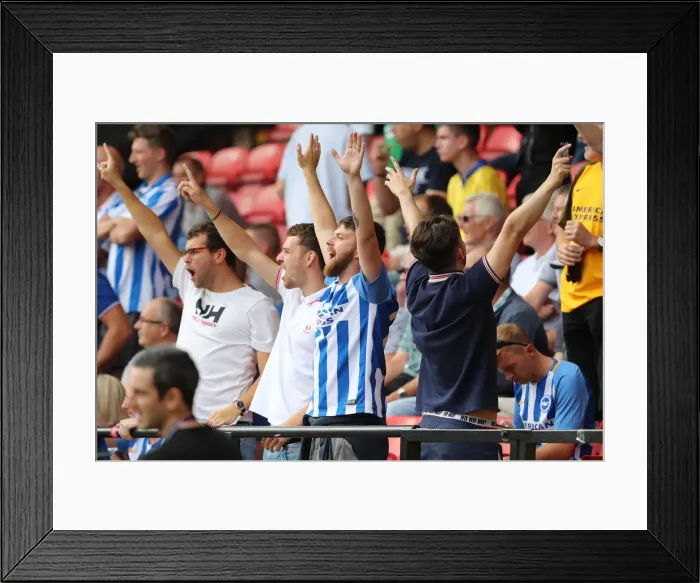 Framed Print : Passionate Battle: Watford vs. Brighton and Hove Albion Fans at Vicarage Road (11AUG18) Framed Print : Passionate Battle: Watford vs. Brighton and Hove Albion Fans at Vicarage Road (11AUG18)