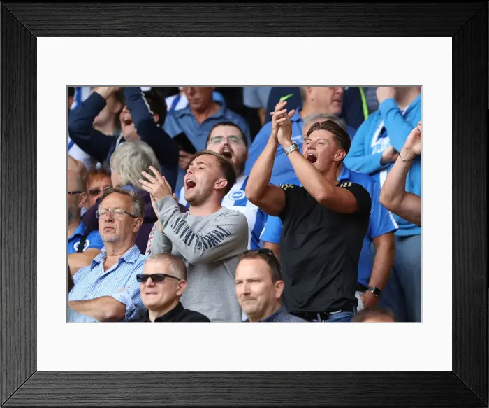 Framed Print : Passionate Albion Fans at Vicarage Road: Watford vs. Brighton & Hove (11AUG18) Framed Print : Passionate Albion Fans at Vicarage Road: Watford vs. Brighton & Hove (11AUG18)