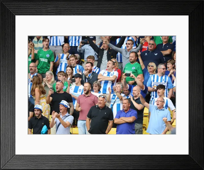 Framed Print : Passionate Albion Fans at Vicarage Road: Watford vs. Brighton & Hove Albion (11AUG18) Framed Print : Passionate Albion Fans at Vicarage Road: Watford vs. Brighton & Hove Albion (11AUG18)