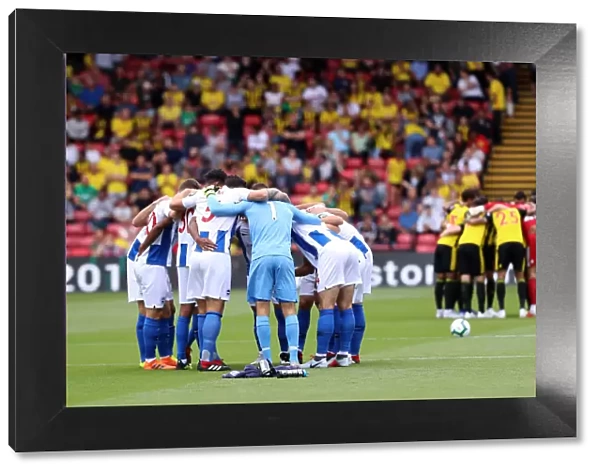 Brighton and Hove Albion's Team Huddle Before Kick-off Against Watford (11AUG18)