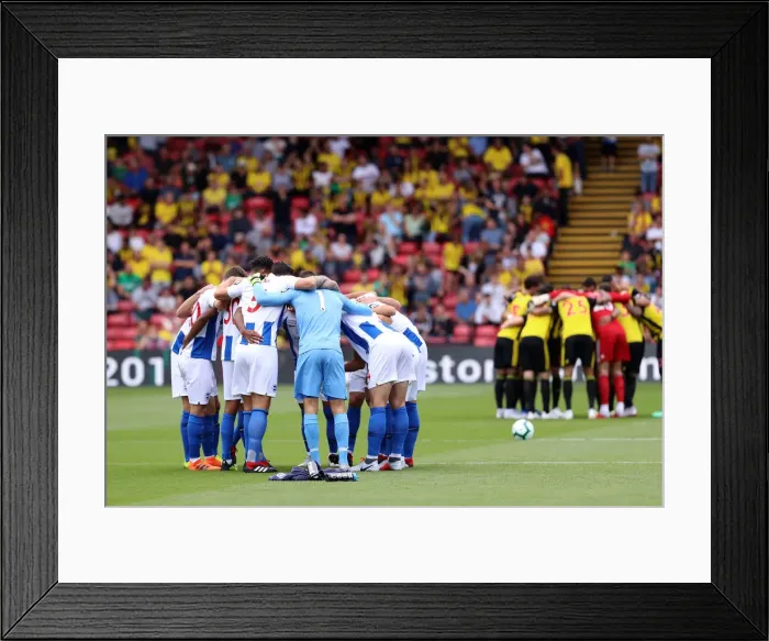 Framed Print : Brighton and Hove Albion's Team Huddle Before Kick-off Against Watford (11AUG18) Framed Print : Brighton and Hove Albion's Team Huddle Before Kick-off Against Watford (11AUG18)