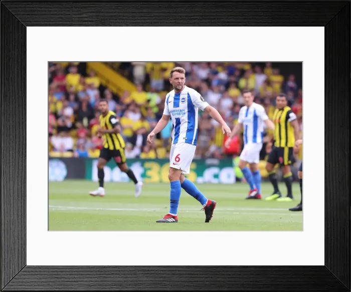 Framed Print : Dale Stephens of Brighton and Hove Albion in Action Against Watford in Premier League Match, August 11, 2018 Framed Print : Dale Stephens of Brighton and Hove Albion in Action Against Watford in Premier League Match, August 11, 2018