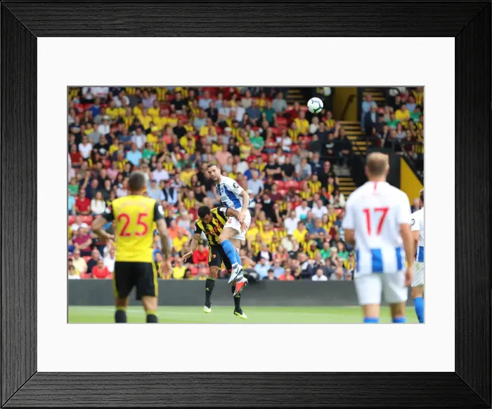 Framed Print : Shane Duffy Defends: Watford vs. Brighton & Hove Albion, Premier League (11AUG18) Framed Print : Shane Duffy Defends: Watford vs. Brighton & Hove Albion, Premier League (11AUG18)