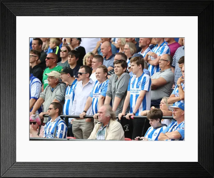 Framed Print : Passionate Battle: Watford vs. Brighton and Hove Albion Fans at Vicarage Road (11AUG18) Framed Print : Passionate Battle: Watford vs. Brighton and Hove Albion Fans at Vicarage Road (11AUG18)