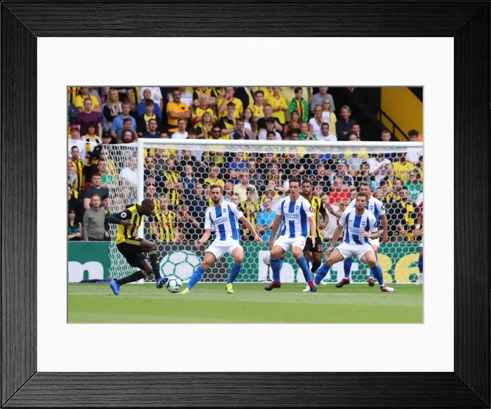 Framed Print : Three Seasiders Guarding the Goal: Propper, Dunk, and Duffy Block Doucoure's Cross (Watford Away 11AUG18) Framed Print : Three Seasiders Guarding the Goal: Propper, Dunk, and Duffy Block Doucoure's Cross (Watford Away 11AUG18)