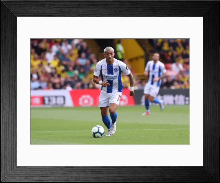 Framed Print : Anthony Knockaert: In Action for Brighton and Hove Albion vs. Watford, Premier League (11th August 2018)
