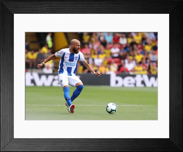 Framed Print : Bruno of Brighton and Hove Albion Faces Off Against Watford in Premier League Clash (11-Aug-18) Framed Print : Bruno of Brighton and Hove Albion Faces Off Against Watford in Premier League Clash (11-Aug-18)