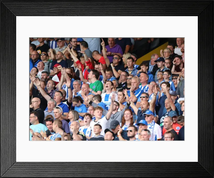 Framed Print : Passionate Battle: Watford vs. Brighton and Hove Albion Fans at Vicarage Road (11AUG18) Framed Print : Passionate Battle: Watford vs. Brighton and Hove Albion Fans at Vicarage Road (11AUG18)