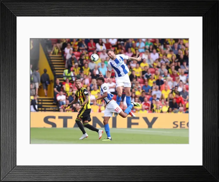 Framed Print : Competing for Supremacy: Duffy and Fernandes vs. Pereyra in the Premier League Clash between Watford and Brighton & Hove Albion (11AUG18)