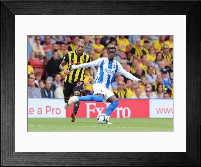 Framed Print : Brighton's Yves Bissouma in Action against Watford (11AUG18) Framed Print : Brighton's Yves Bissouma in Action against Watford (11AUG18)