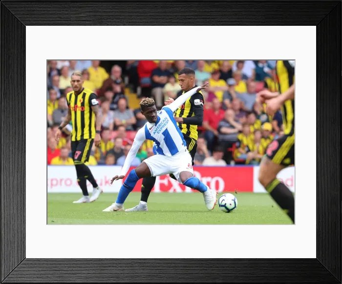 Framed Print : Intense Midfield Showdown: Bissouma vs. Capoue in the Premier League Battle between Watford and Brighton (11AUG18) Framed Print : Intense Midfield Showdown: Bissouma vs. Capoue in the Premier League Battle between Watford and Brighton (11AUG18)