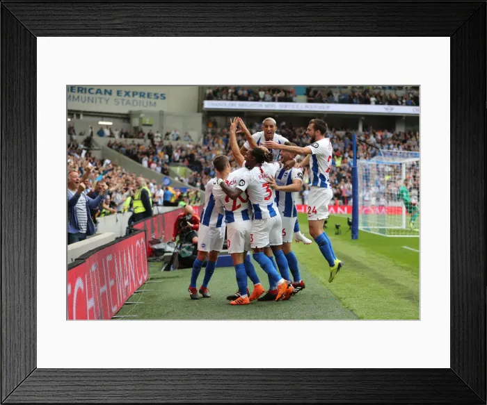 Framed Print : Premier League Showdown: Brighton & Hove Albion vs Manchester United (19th August 2018) - American Express Community Stadium Framed Print : Premier League Showdown: Brighton & Hove Albion vs Manchester United (19th August 2018) - American Express Community Stadium