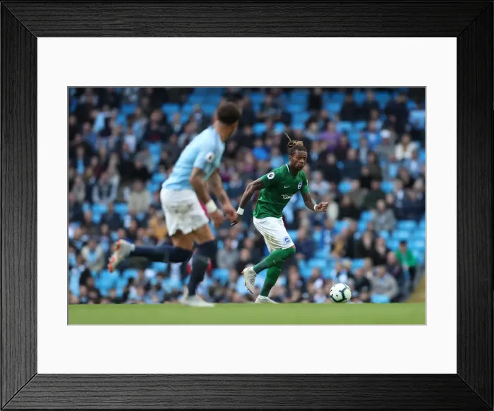 Framed Print : Premier League Showdown: Manchester City vs. Brighton and Hove Albion at Etihad Stadium (29SEP18)