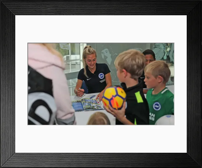 Framed Print : Brighton & Hove Albion FC: 2018 Player Signing Event - Autograph Session with the Team Framed Print : Brighton & Hove Albion FC: 2018 Player Signing Event - Autograph Session with the Team