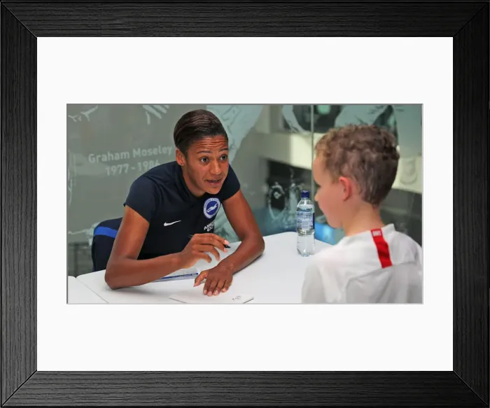 Framed Print : Brighton & Hove Albion FC: 2018 Player Signing Event - Autograph Session with the Team