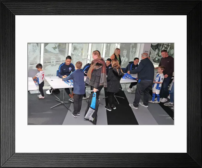 Framed Print : Brighton & Hove Albion FC: 2018 Player Signing Event - Autograph Session with the Team Framed Print : Brighton & Hove Albion FC: 2018 Player Signing Event - Autograph Session with the Team