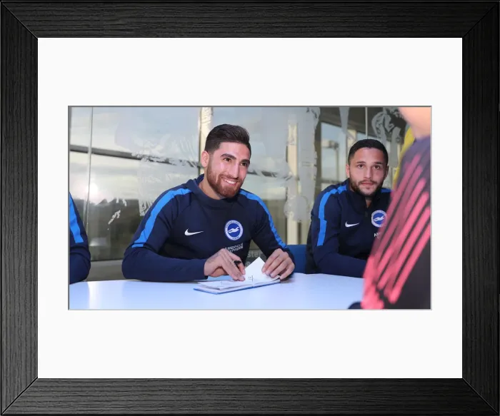 Framed Print : Brighton & Hove Albion FC: 2018 Player Signing Session - Meet and Greet with the Team Framed Print : Brighton & Hove Albion FC: 2018 Player Signing Session - Meet and Greet with the Team
