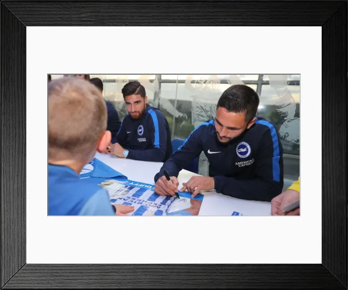 Framed Print : Brighton & Hove Albion FC: 2018 Player Signing Event - Autograph Session with the Team Framed Print : Brighton & Hove Albion FC: 2018 Player Signing Event - Autograph Session with the Team