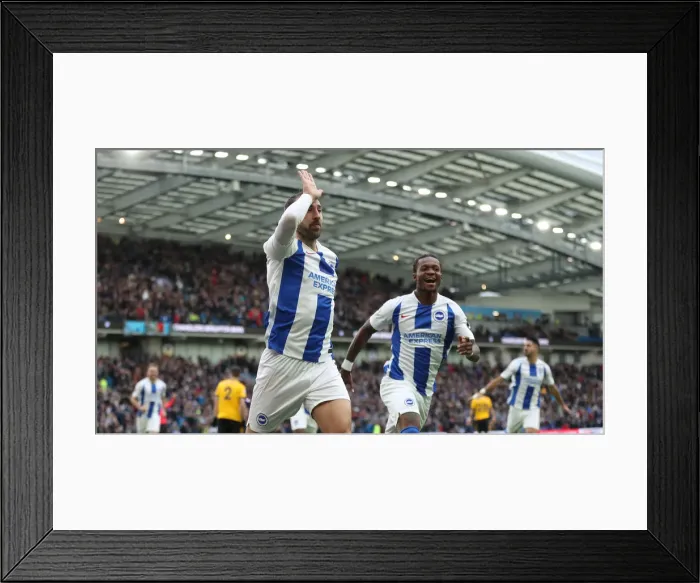 Framed Print : Brighton and Hove Albion vs. Wolverhampton Wanderers: A Premier League Showdown at American Express Community Stadium (October 26, 2018)