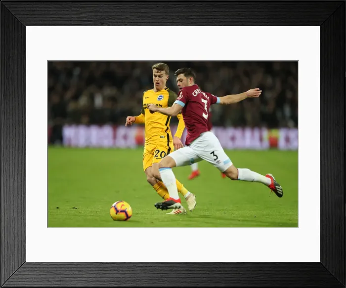 Framed Print : Premier League Showdown: Brighton and Hove Albion vs. West Ham United (02JAN19) at The London Stadium
