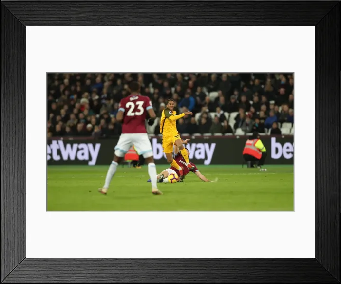 Framed Print : Premier League Showdown: Brighton and Hove Albion vs. West Ham United at The London Stadium (02JAN19)