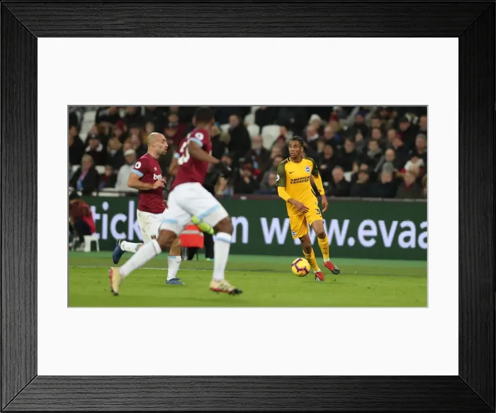 Framed Print : Premier League Showdown: Brighton and Hove Albion vs. West Ham United at The London Stadium (02JAN19)