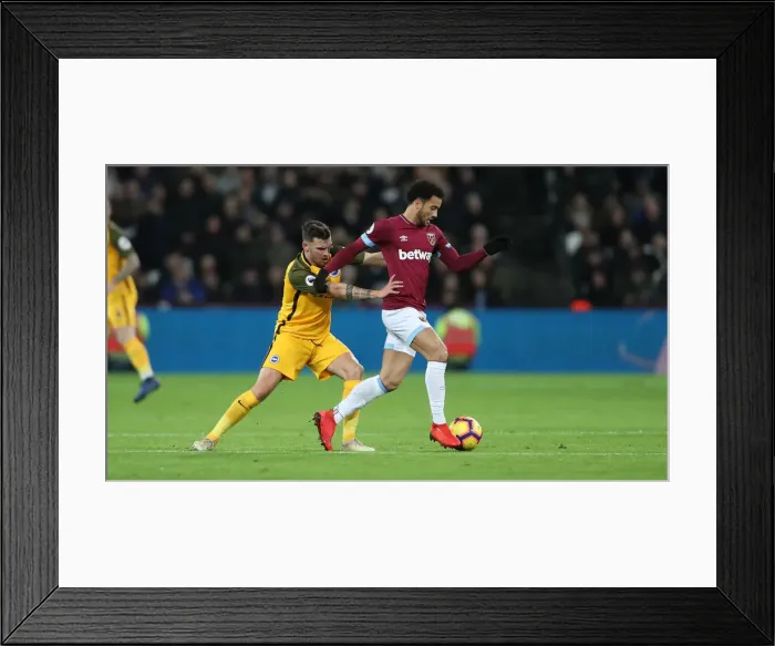 Framed Print : Premier League Showdown: Brighton and Hove Albion vs. West Ham United at The London Stadium (02JAN19)