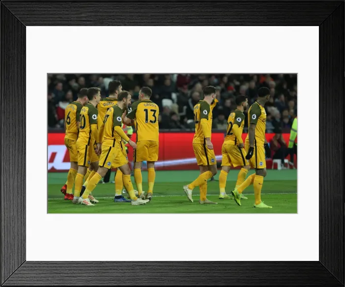 Framed Print : Premier League Showdown: Brighton and Hove Albion vs. West Ham United at The London Stadium (02JAN19)