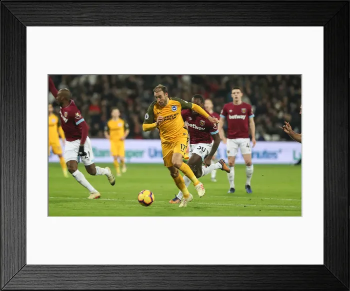 Framed Print : Premier League Clash: West Ham United vs. Brighton and Hove Albion at The London Stadium (2nd January 2019) Framed Print : Premier League Clash: West Ham United vs. Brighton and Hove Albion at The London Stadium (2nd January 2019)