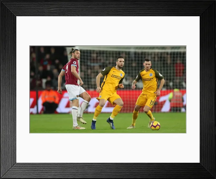 Framed Print : Premier League Showdown: Brighton and Hove Albion vs. West Ham United at The London Stadium (02JAN19)