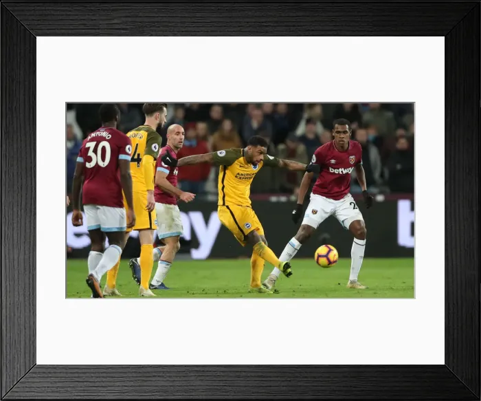 Framed Print : Premier League Showdown: West Ham United vs. Brighton & Hove Albion (2nd January 2019) Framed Print : Premier League Showdown: West Ham United vs. Brighton & Hove Albion (2nd January 2019)