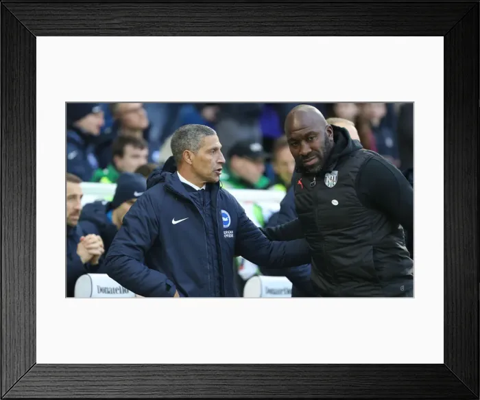 Framed Print : Chris Hughton and Darren Moore's Pre-Match Greetings: Brighton & Hove Albion vs. West Bromwich Albion, Emirates FA Cup, 26th January 2019 Framed Print : Chris Hughton and Darren Moore's Pre-Match Greetings: Brighton & Hove Albion vs. West Bromwich Albion, Emirates FA Cup, 26th January 2019