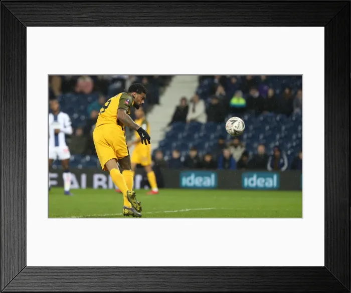 Framed Print : FA Cup Fourth Round: West Bromwich Albion vs. Brighton and Hove Albion (06FEB19) - Intense Match Action at The Hawthorns