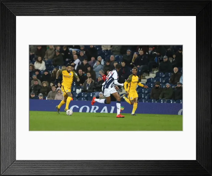 Framed Print : FA Cup Fourth Round: West Bromwich Albion vs. Brighton and Hove Albion (06FEB19) - Intense Match Action at The Hawthorns