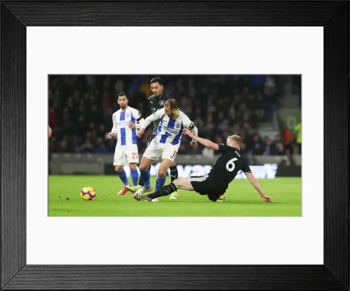 Framed Print : Intense Premier League Clash: Brighton & Hove Albion vs. Burnley (09FEB19)