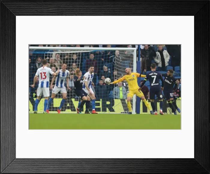 Framed Print : Brighton & Hove Albion vs. Derby County: FA Cup Battle at American Express Community Stadium (16FEB19)