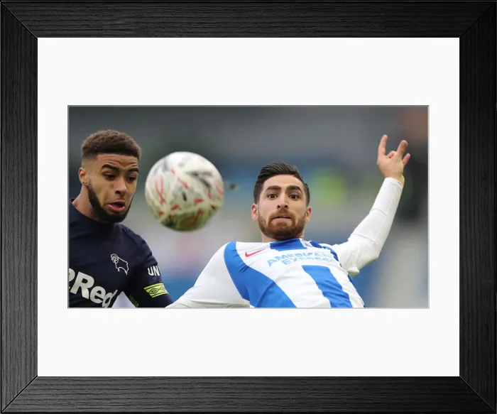 Framed Print : Emirates FA Cup Fifth Round: Brighton and Hove Albion vs. Derby County Clash at American Express Community Stadium (16th February 2019)