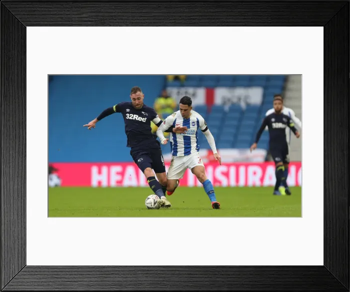 Framed Print : Brighton and Hove Albion vs. Derby County: FA Cup Battle at American Express Community Stadium (16FEB19) Framed Print : Brighton and Hove Albion vs. Derby County: FA Cup Battle at American Express Community Stadium (16FEB19)