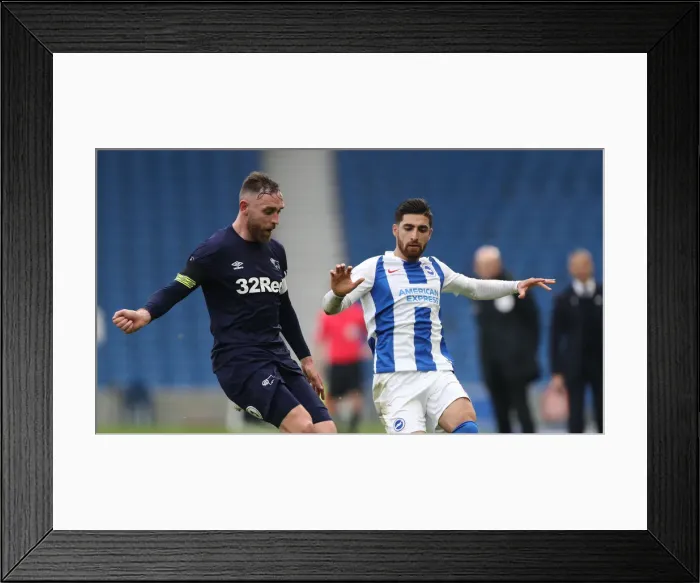 Framed Print : Brighton and Hove Albion vs Derby County: Emirates FA Cup Showdown at American Express Community Stadium (February 16, 2019)