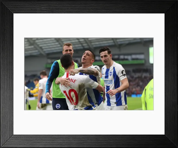 Framed Print : Brighton and Hove Albion vs. Huddersfield Town: Premier League Showdown at American Express Community Stadium (02MAR19)